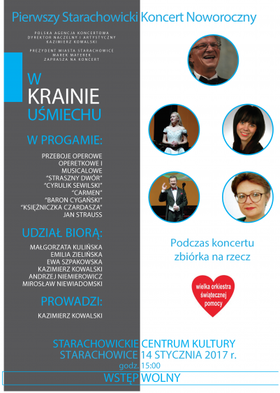 plakat koncertu "W krainie usmiechu"