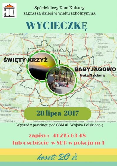 Plakat zapraszający na wycieczkę z SDM