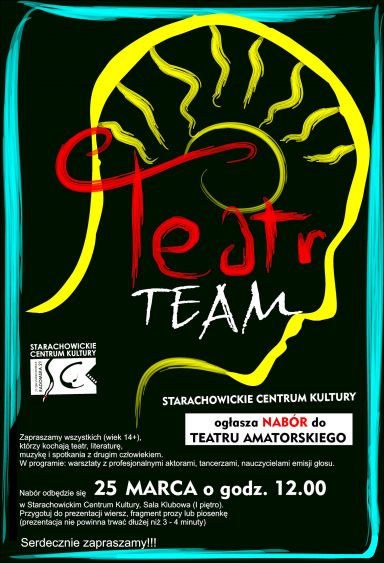 PLAKAT informujacy o naborze do teatru images